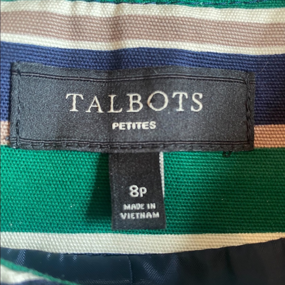 Talbots Fall Color Striped Button Front Jacket - Picture 11 of 11